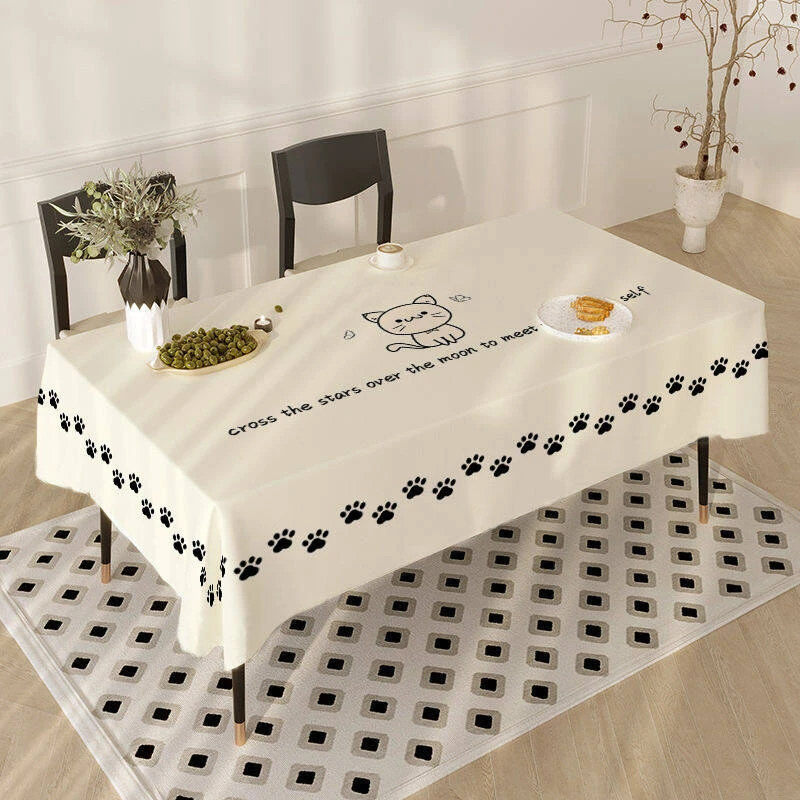 高级感复古轻奢桌布ins风餐桌垫黑色法式桌布茶几台布桌面装饰布