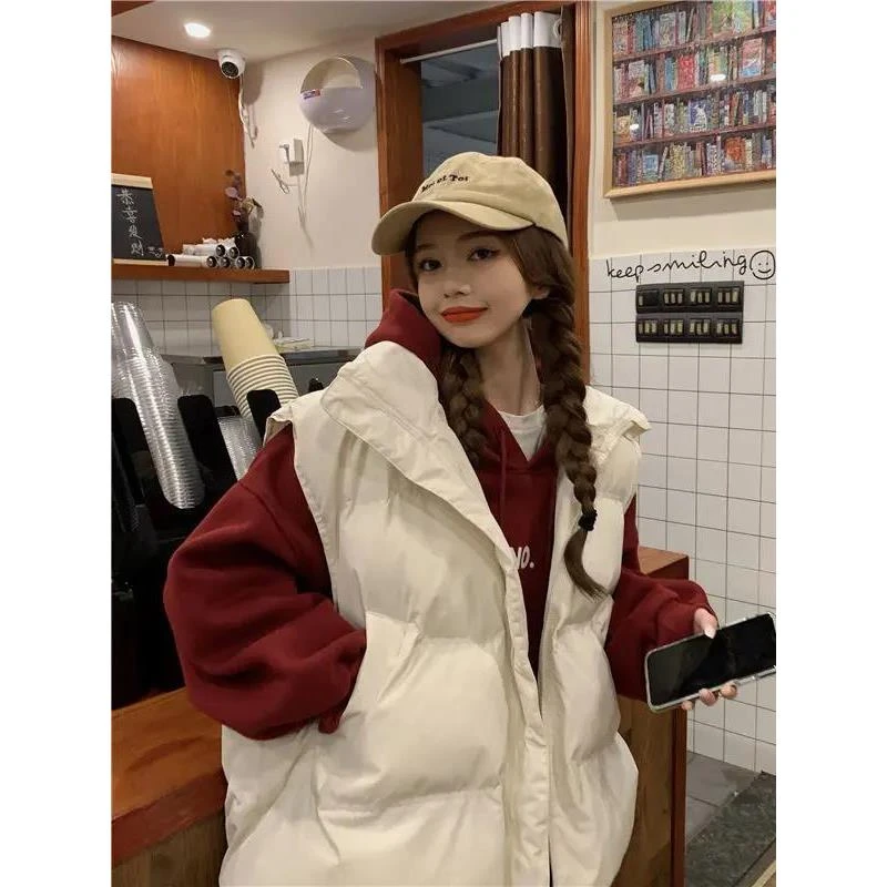 时尚羽绒服马夹外套女2023学生外穿bf无袖保暖宽松马甲