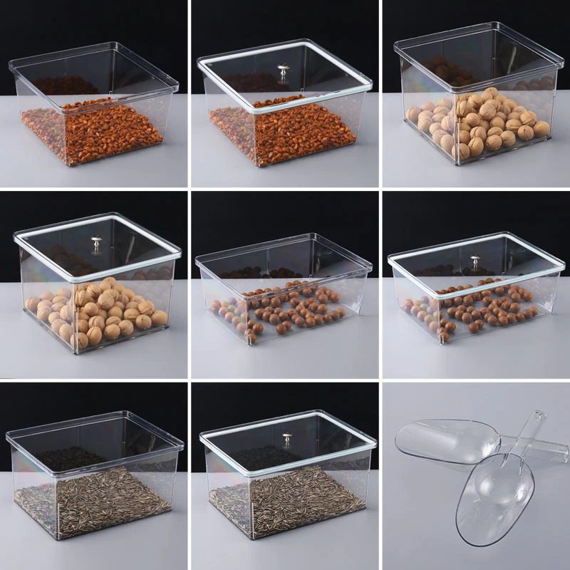炒货透明密封盒干果散装零食瓜子炒货商超家用五谷杂粮防潮密封桶