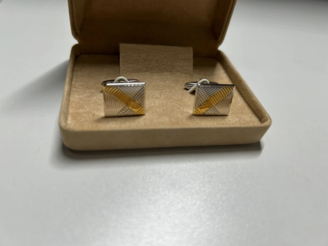 铁合金树脂仿水晶 仿珍珠袖扣领带夹 中古Vintage优雅