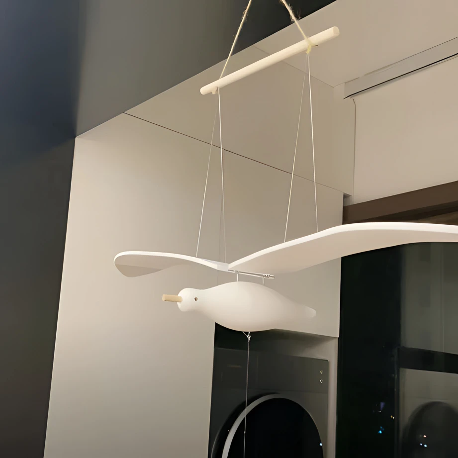 会飞的海鸥手工制作木制空中吊饰民俗酒店平衡挂饰儿童飞鸟玩具