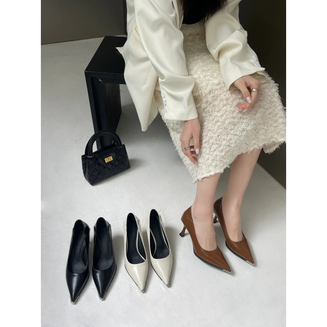 【职场女王】5CM法式尖头浅口高跟鞋女 细跟气质通勤单鞋 D050-9