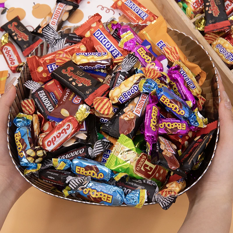 【一斤装】俄罗斯混合糖巧克力硬糖散装多种口味500g喜糖年货