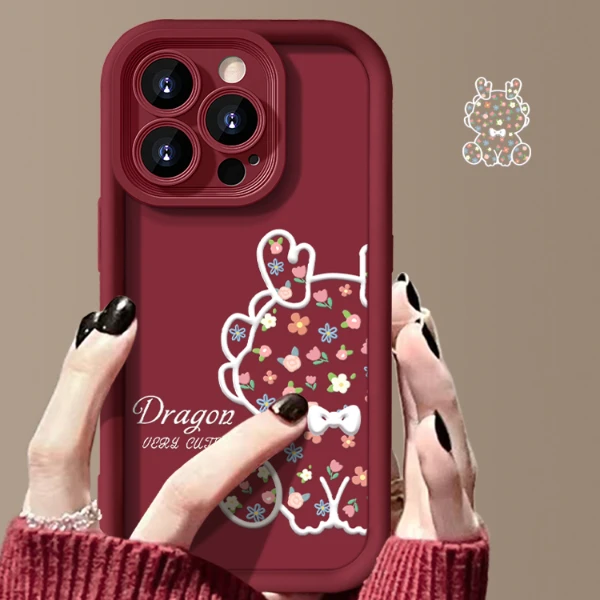 碎花龙天眼阶梯苹果华为vivo女oppo小米iPhone15pro手机壳创意