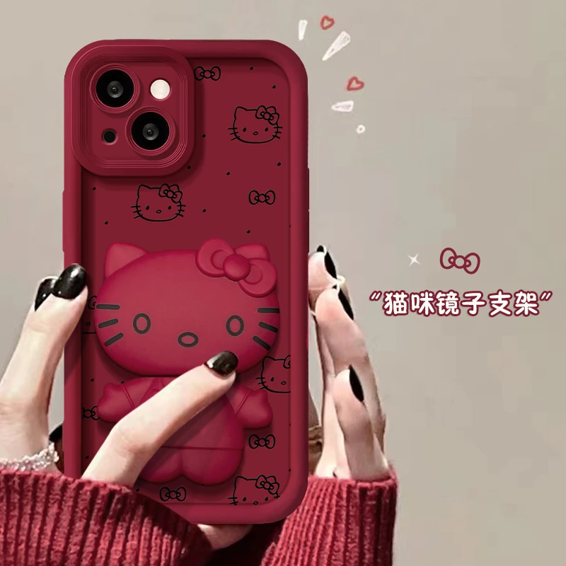 苹果14/14pro/14pro max/14plus猫咪支架天眼阶梯手机壳磨砂女款