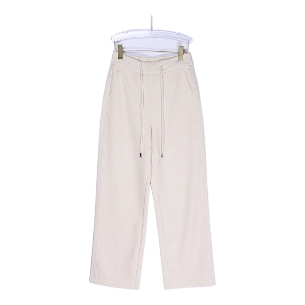 秋冬新款羊毛直筒休闲裤女时尚百搭宽松高弹超垂感松紧腰阔腿裤K6