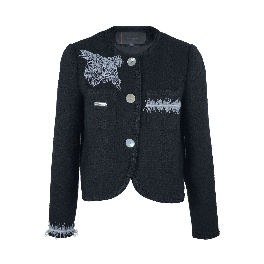 CHICCO MAO【官方正品】蕾丝花编小香风外套C241-1891-253