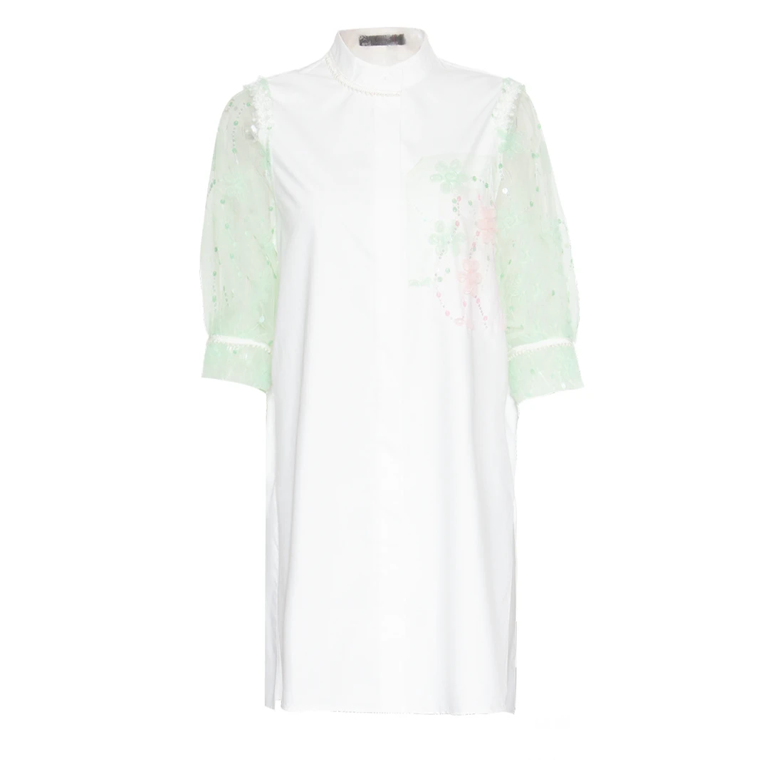 chicco mao【官方正品】国风刺绣拼接亮片衬衫C242-2379-380