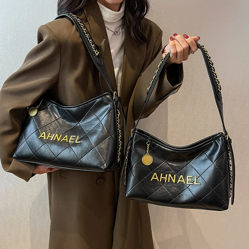 艾米兔女2024新款时尚百搭菱格通勤潮流小众设计休闲单肩斜挎包