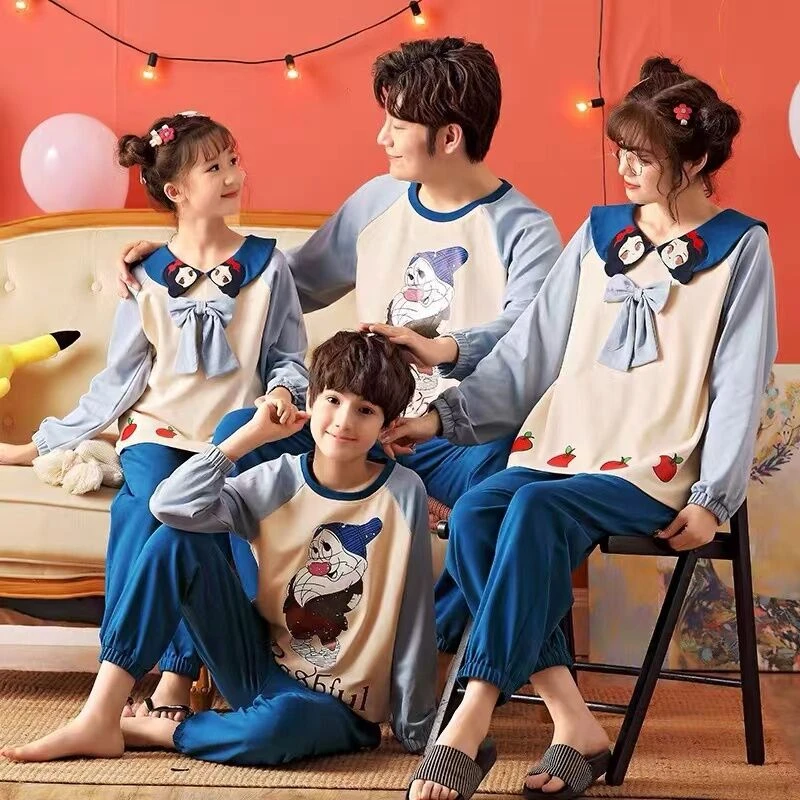 小茹（按编码下单）棉亲子装家居服童装睡衣儿童长袖纯棉春秋季