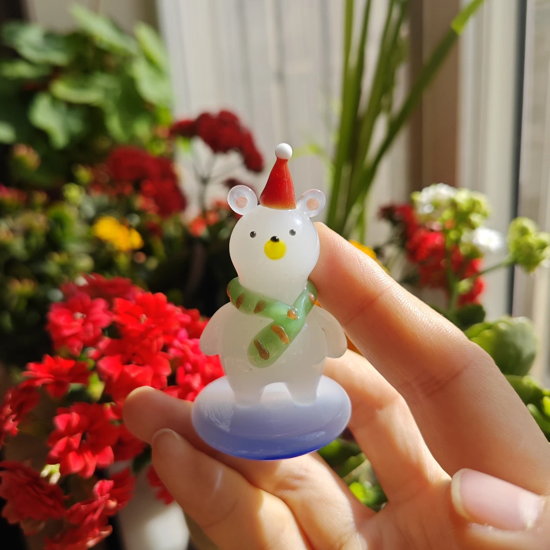 琉璃北极熊可爱卡通治愈摆件