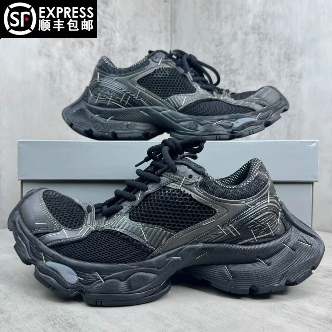 【紫棋总裁高版】巴黎情侣款老爹鞋男女款订书机做旧厚底增高休闲鞋