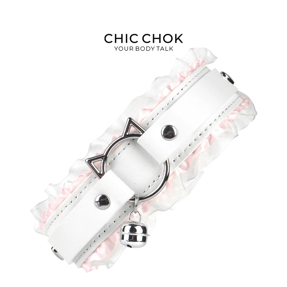 CHICCHOK原创猫咪蕾丝定制项圈m款牛皮链子Choker