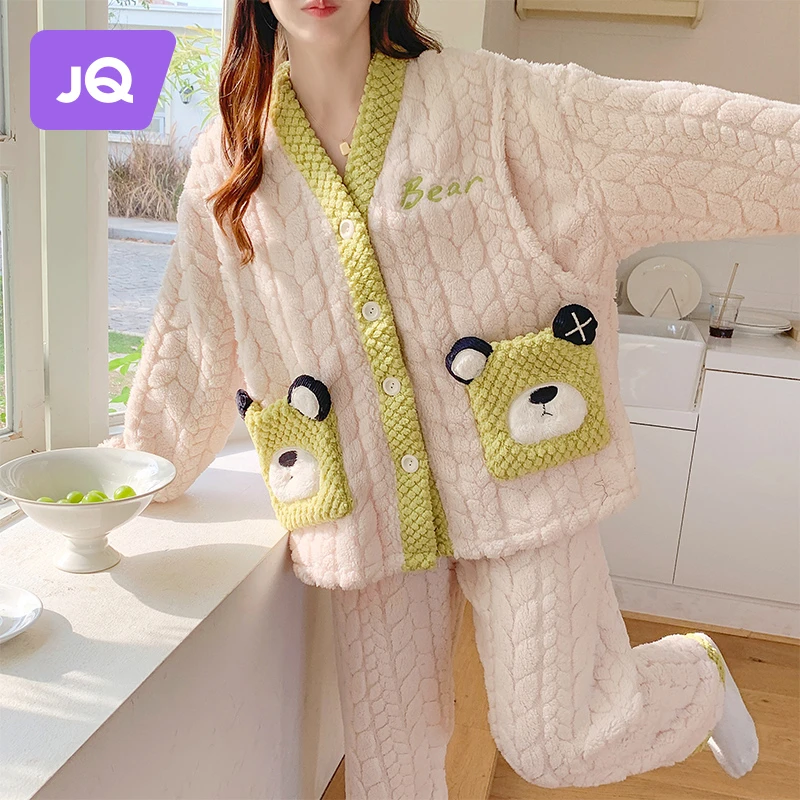 婧麒孕妇睡衣秋冬款月子服冬季产后哺乳加绒喂奶待产妇家居服套装