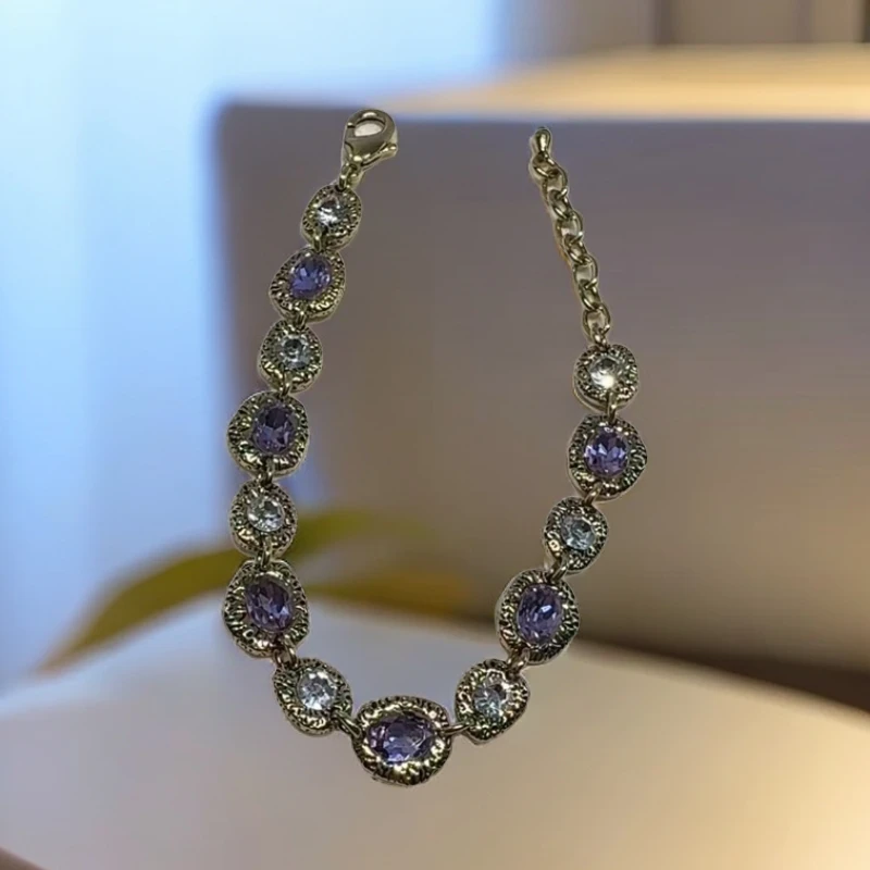 铜合金仿水晶手链 潮流设计开发欧美风饰品时尚个性款手链