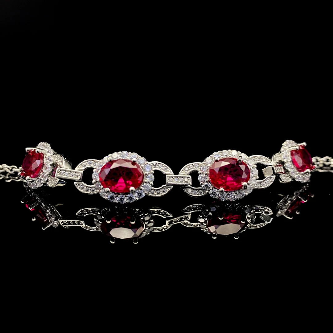 Afra-缅甸抹谷红宝石-精工培育手链 127