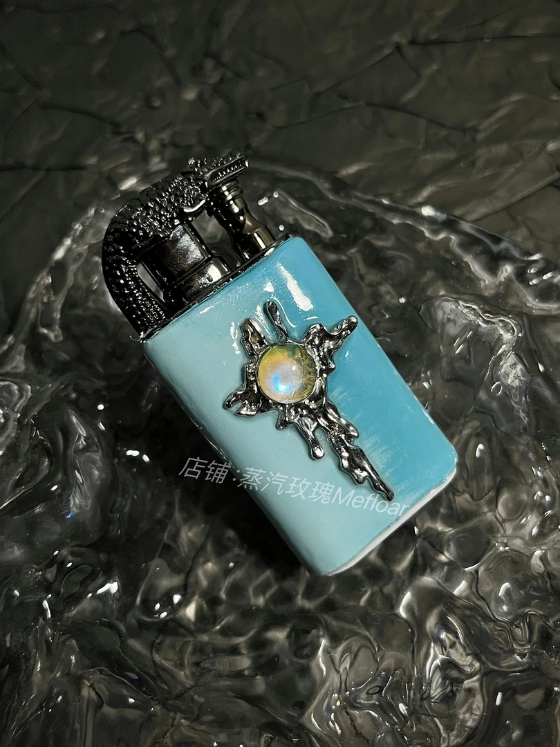 【蒸汽玫瑰】“浅水区”原创手作打火机鳄鱼头双火金属机身可充气个性