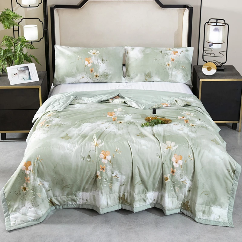 【24爆款】轻奢丝滑盖被薄款印花双面机洗凉感夏凉被空调被清凉半夏