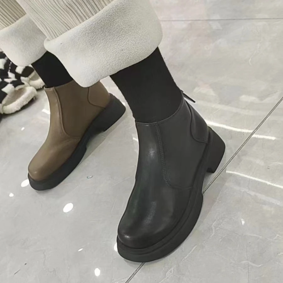 ANQIFEINI/安琪菲妮复古厚底秋冬款马丁靴2023