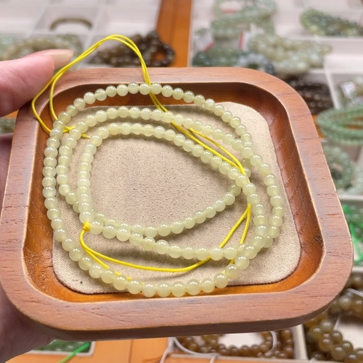 和田玉珠串4mm未镶嵌