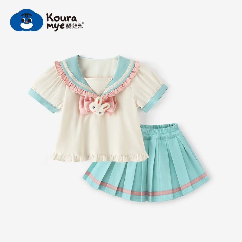 2024年夏季新款女宝休闲百搭舒适JK短裙套装50112