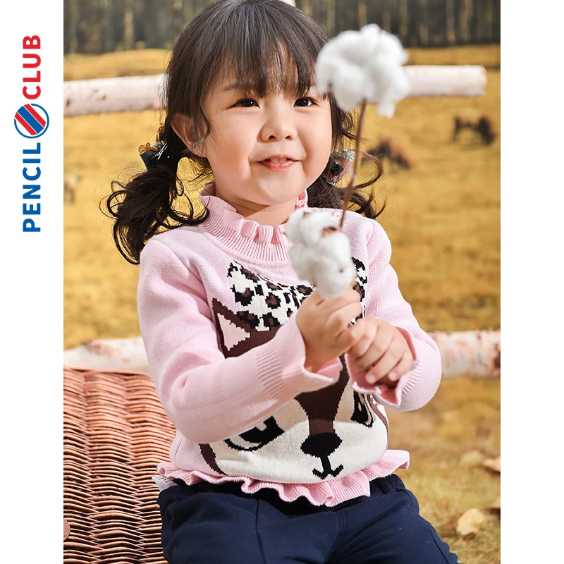 铅笔俱乐部童装女小童毛衣2023秋冬新款儿童针织衫宝宝保暖毛衫