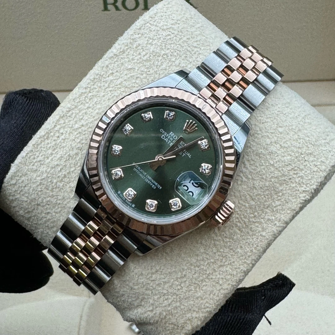 腕表/瑞士名表 女装日志型 蚝式，28毫米，永恒玫瑰金及蚝式