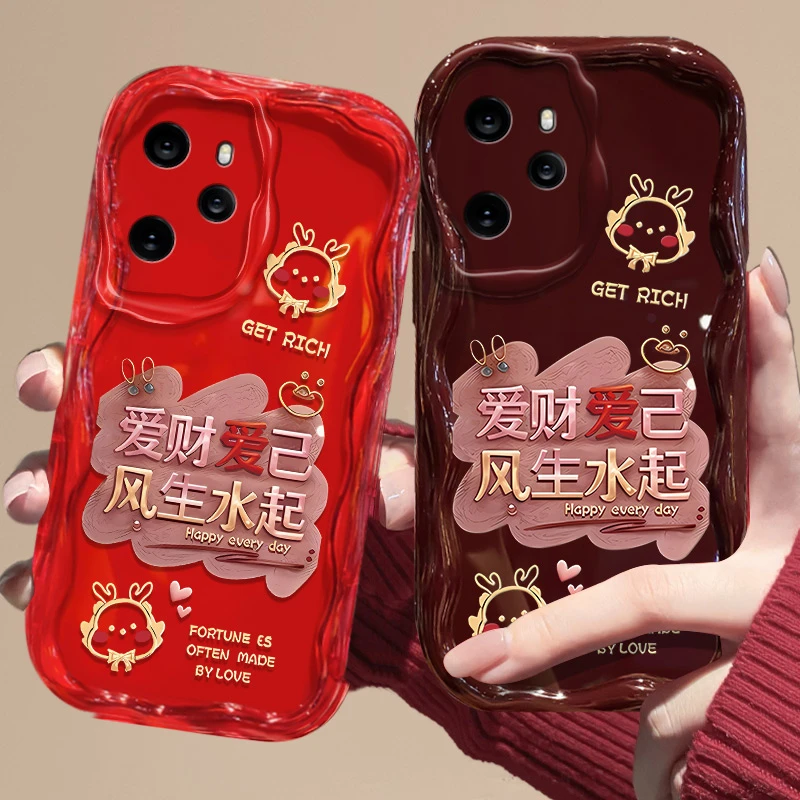 爱财爱己荣耀100pro手机壳 MAA-AN10防摔可爱全包硅胶软潮流时尚
