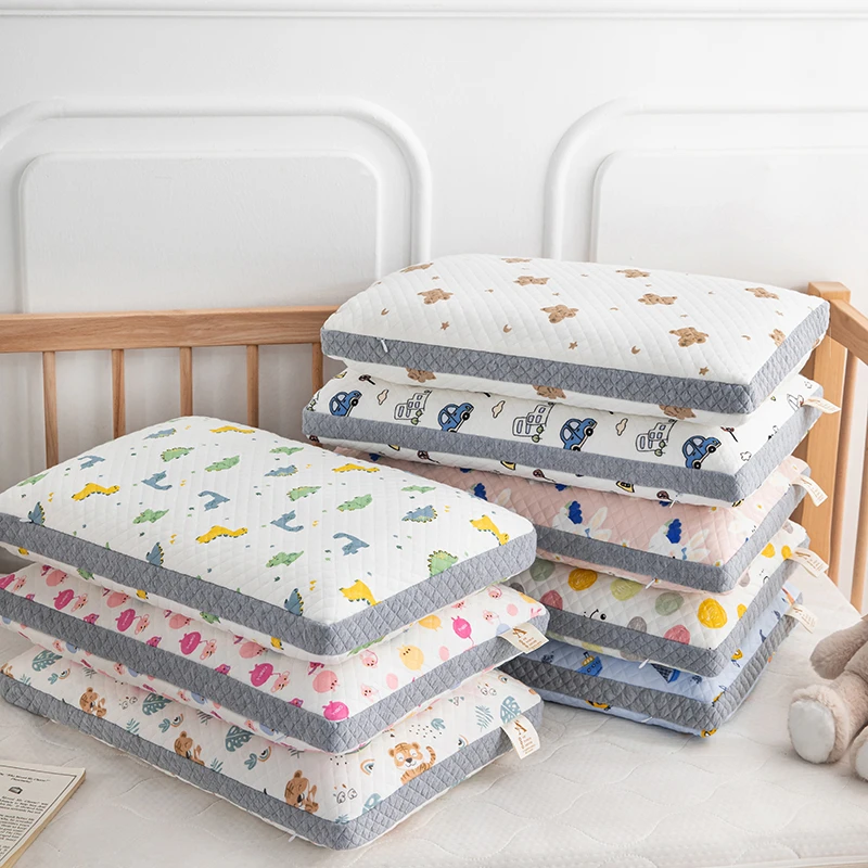 A类母婴级卡通儿童学生枕头枕芯幼儿园小学生棉枕全棉枕套+枕芯