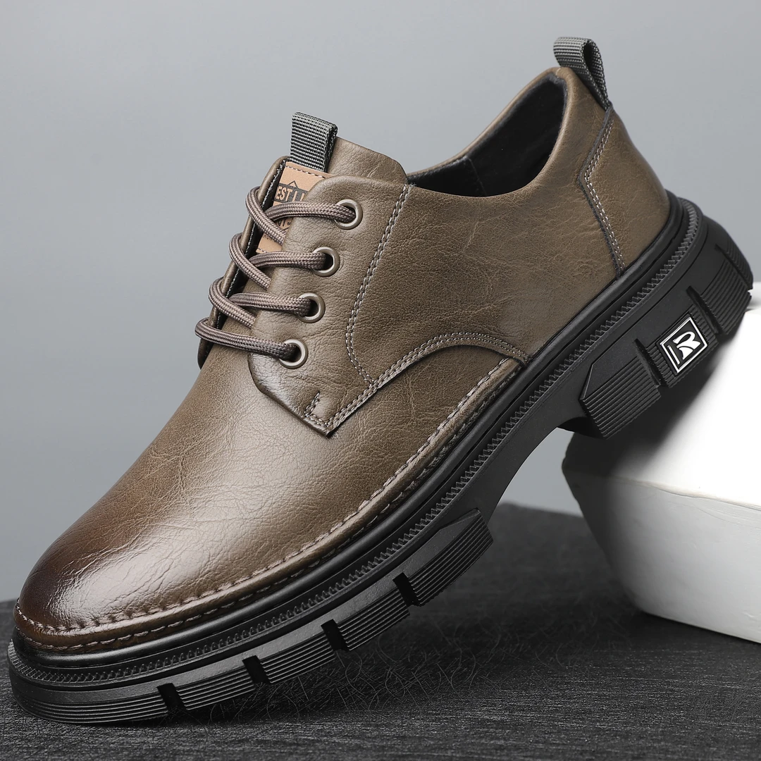 品牌男士新款商务正装系带皮鞋 时尚休闲透气防滑潮鞋子