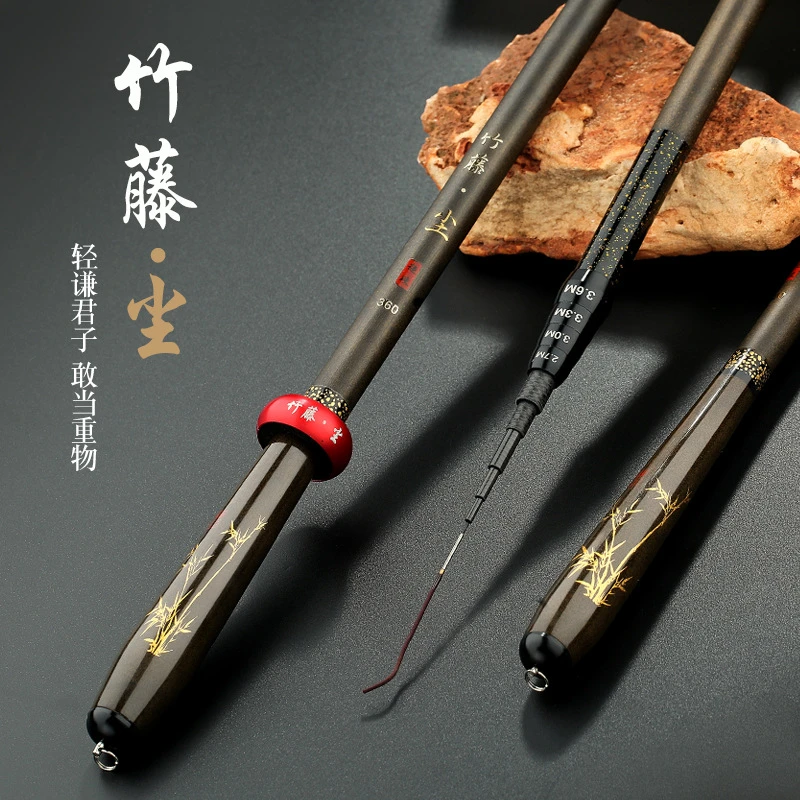 迷你短节钓鱼竿手竿超轻超硬短节手竿袖珍溪流竿手竿短节手杆儿童