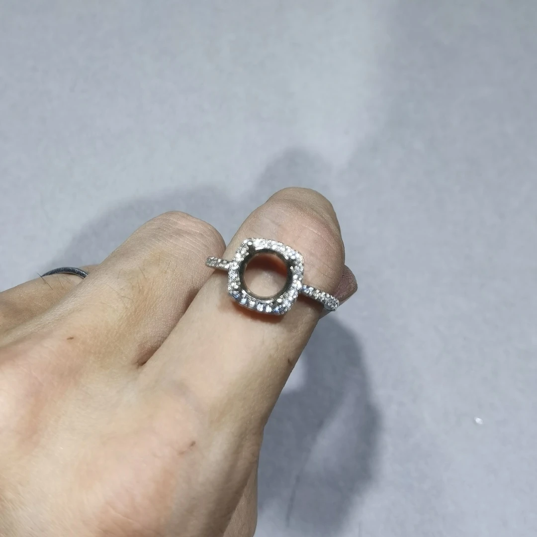 925银戒指 【编号】 925银银制品 通体925镀5层白金空托DIY饰品配件