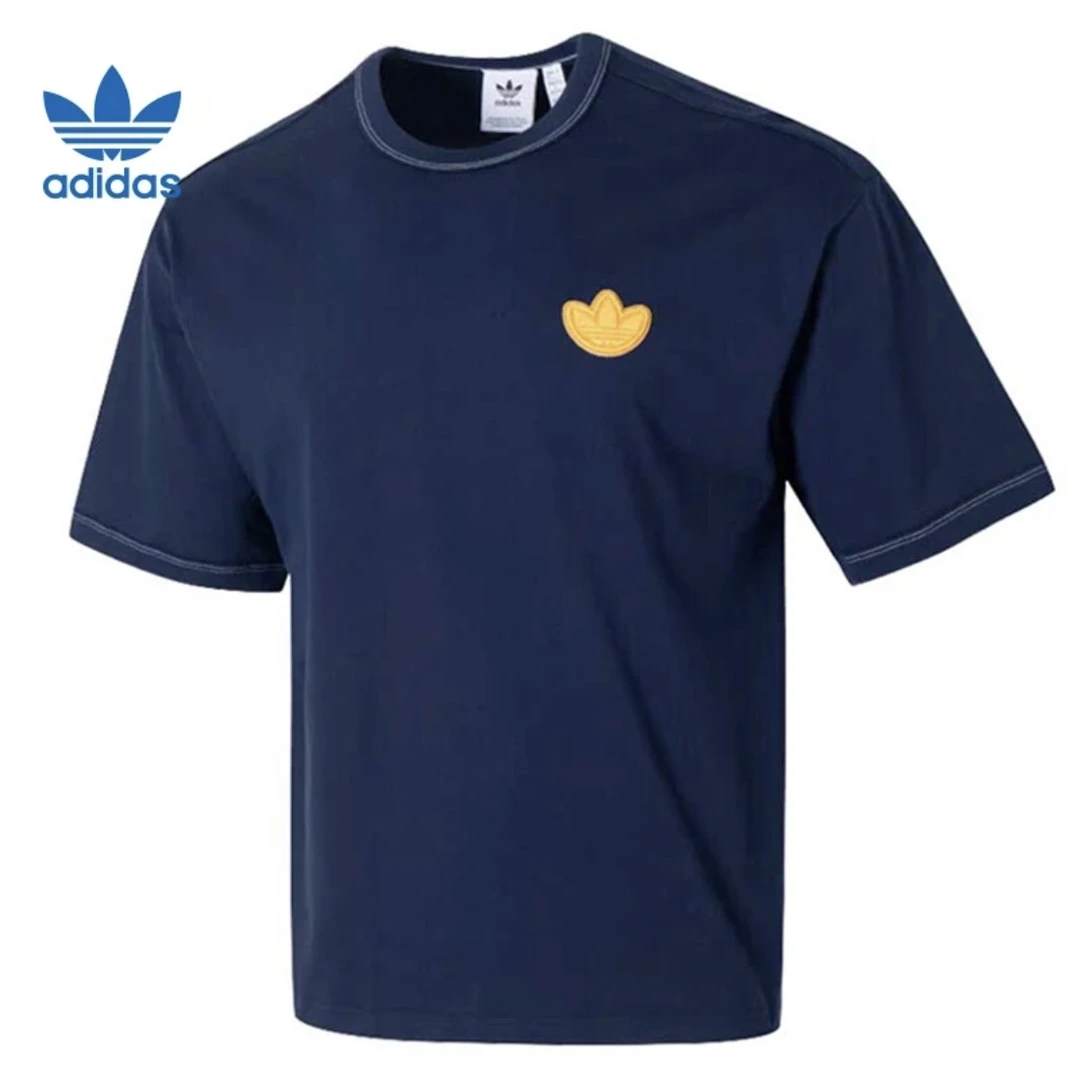 Adidas 三叶草 大标休闲时尚春夏季套头圆领运动修身短袖 JJ4362