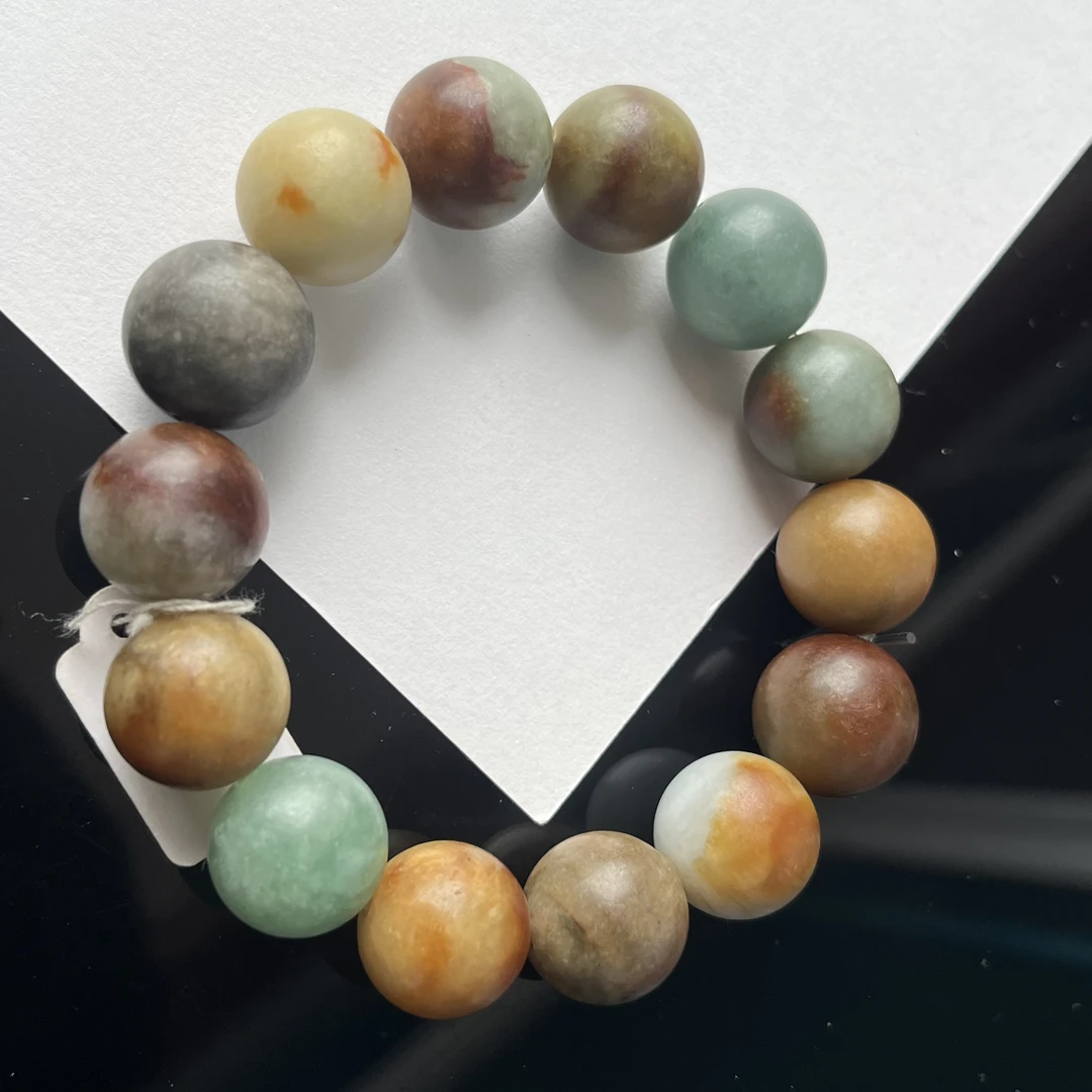 缅甸天然A货翡翠多宝腾冲老料手串