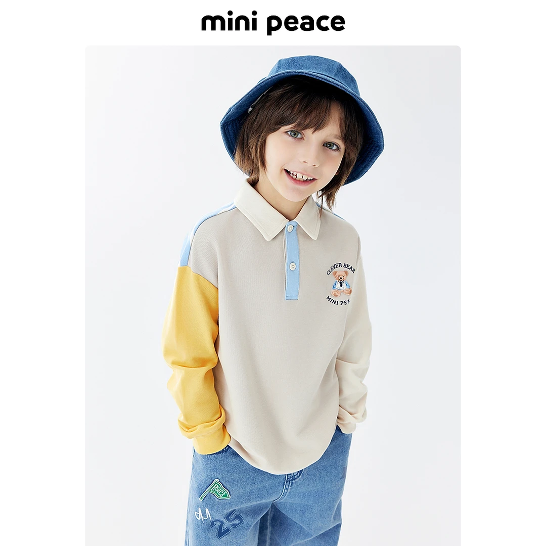 MiniPeace太平鸟童装秋季新款男童长袖T恤时尚洋气休闲百搭