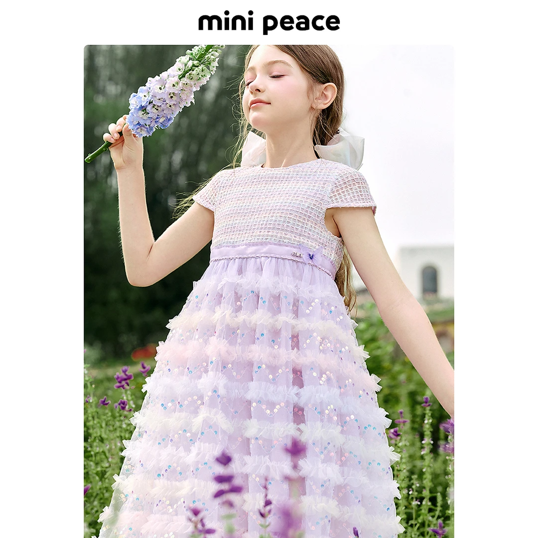MiniPeace太平鸟童装夏新女童连衣裙蕾丝甜美时尚洋气