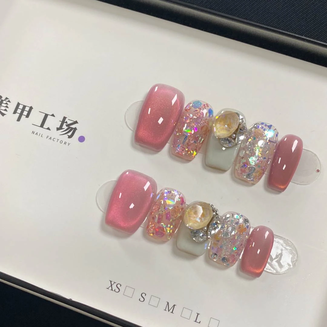 华子轻奢系列【俏佳人】纯手工手工穿戴甲（送高级美甲工具包）高级感