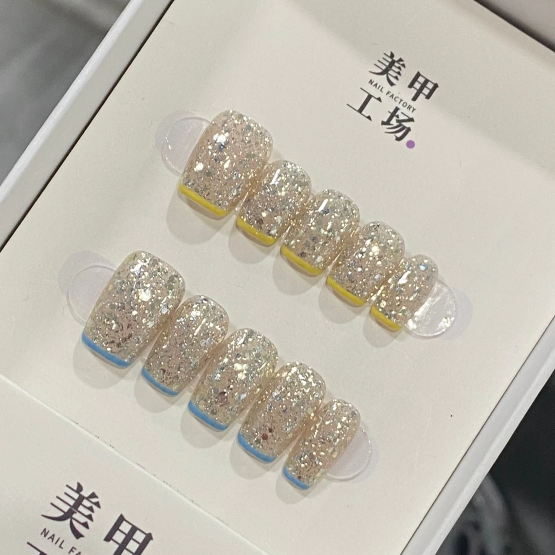 高货体验 【月夜海棠】-纯手工穿戴甲温柔高级显白纯欲简约风美甲贴