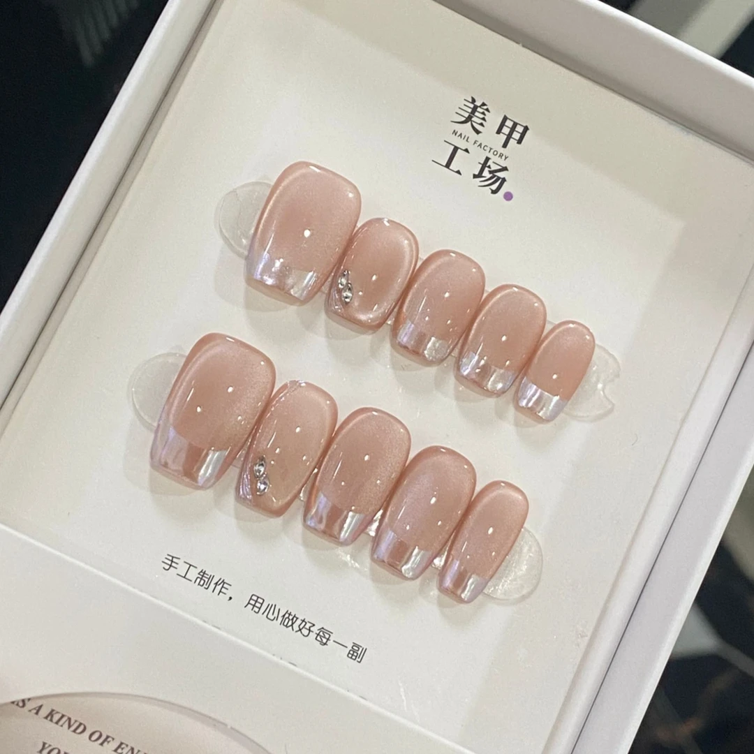 法式 显白 渐变【彩色墨镜】纯手工设计师穿戴美甲（送工具包）