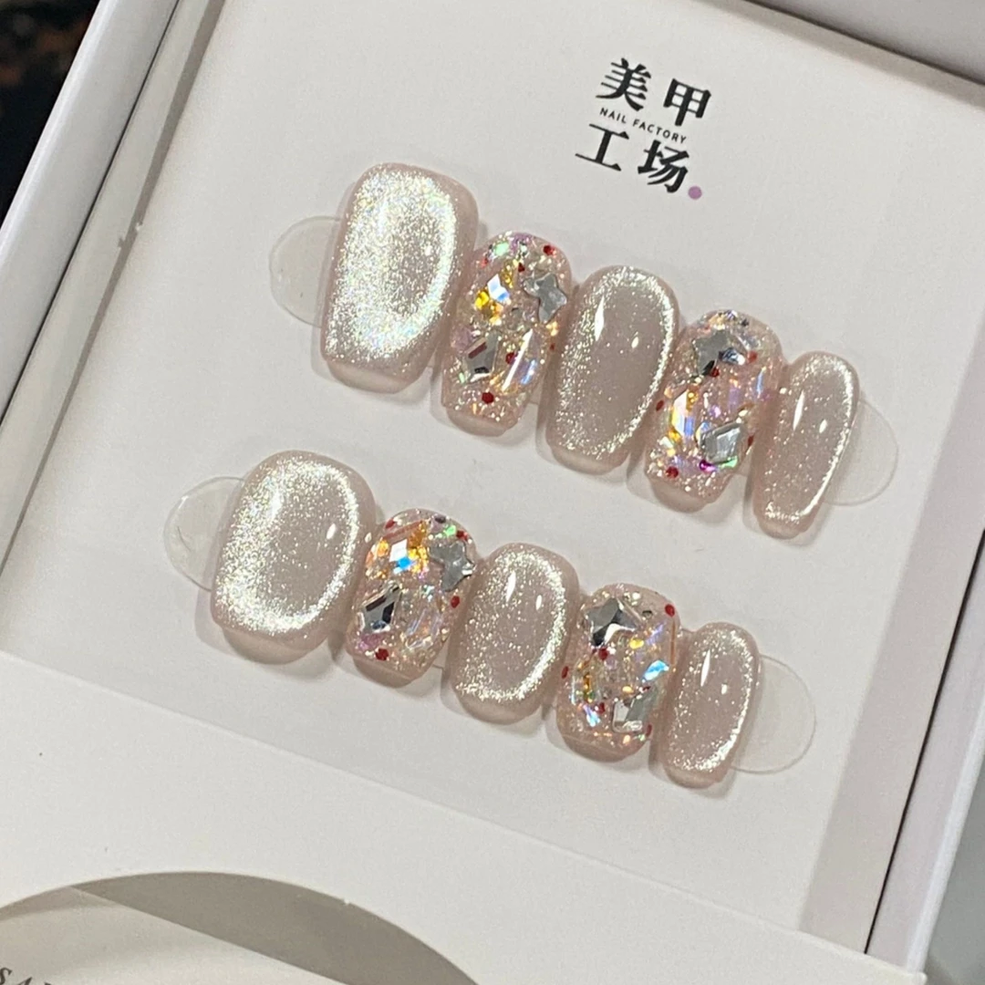 高货体验【白羊座】纯手工穿戴甲片美甲(送工具包)新款温柔气质显白