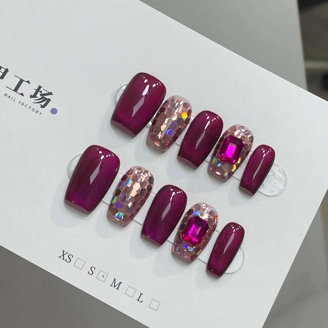 高货体验【火龙果】纯手工高级感手工穿戴甲美甲（送高级工具包套装）