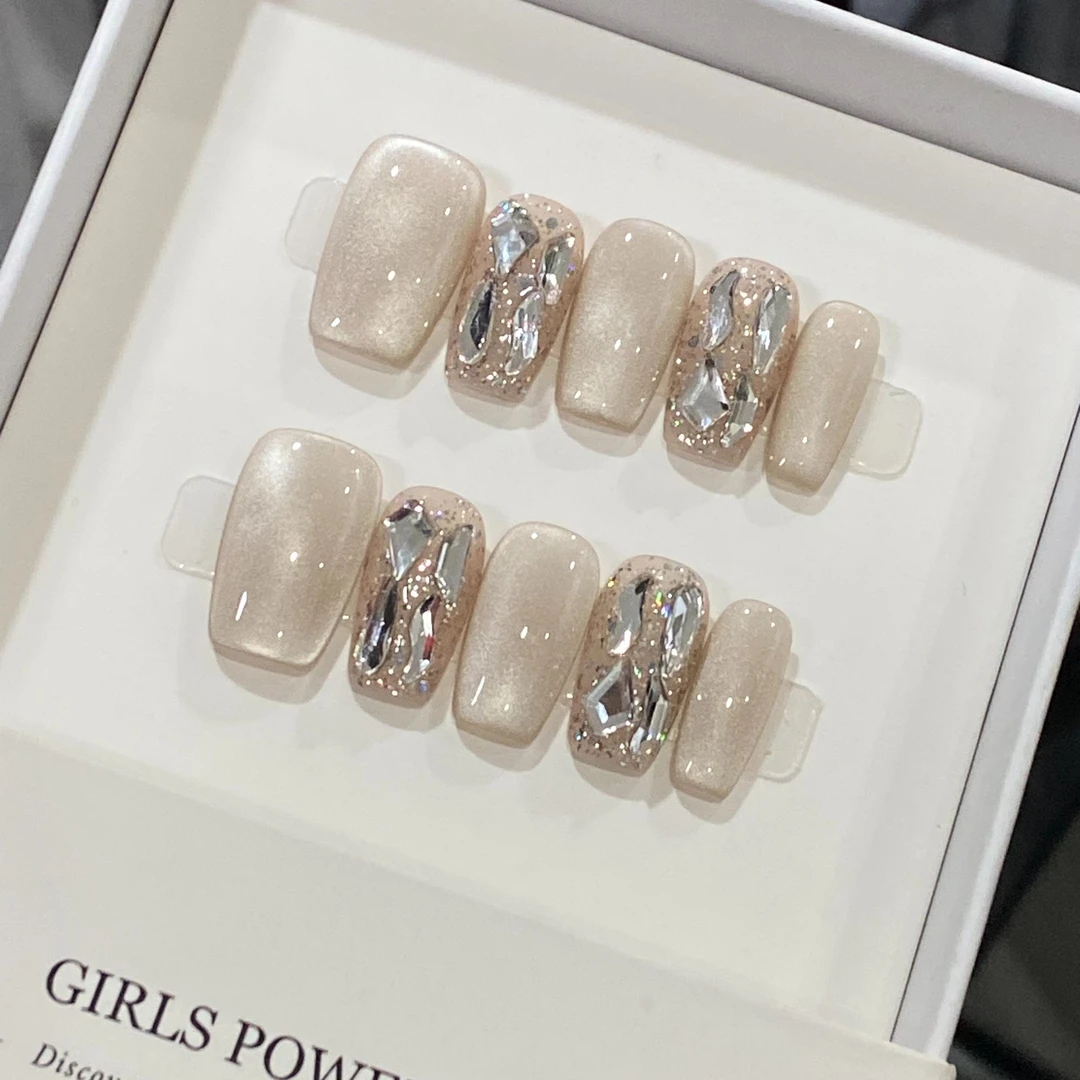 高级感体验-【镜面月光】纯手工穿戴甲设计师设计（送高级工具包)