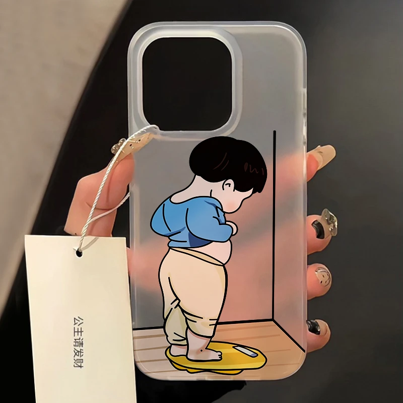 称重男孩女孩情侣14/13手机壳iPhone15promax软胶11/12卡通XS防摔