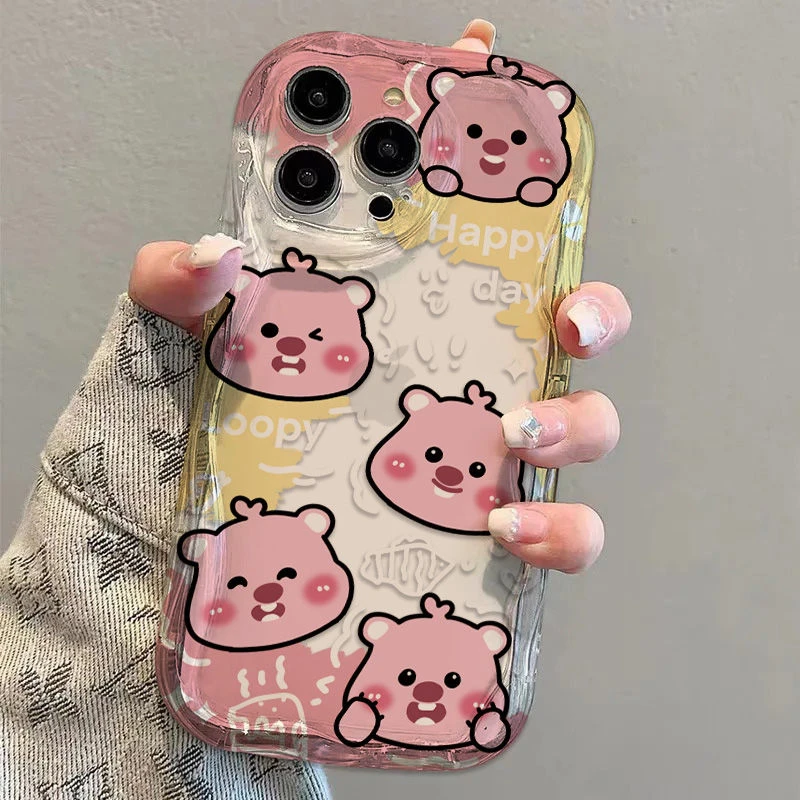 粉色海狸苹果15pro手机壳iphone14高级感13pro防摔12新款可爱全包