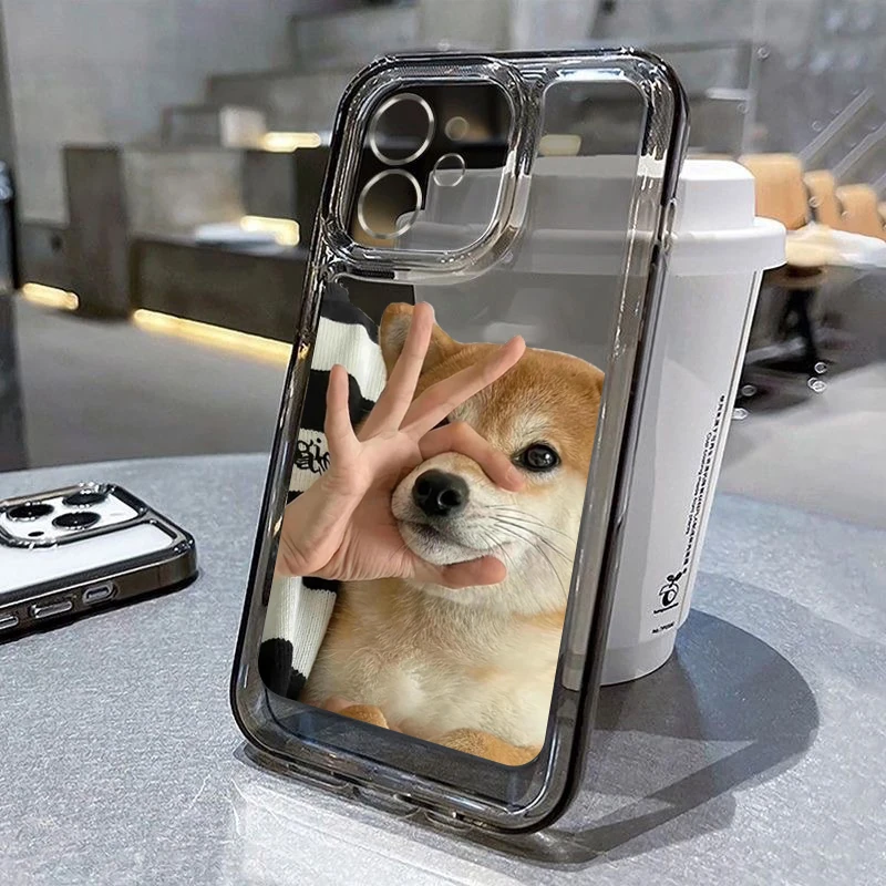 趣味ins搞怪OK柯基iPhone14手机壳苹果13promax透黑12透明保护壳
