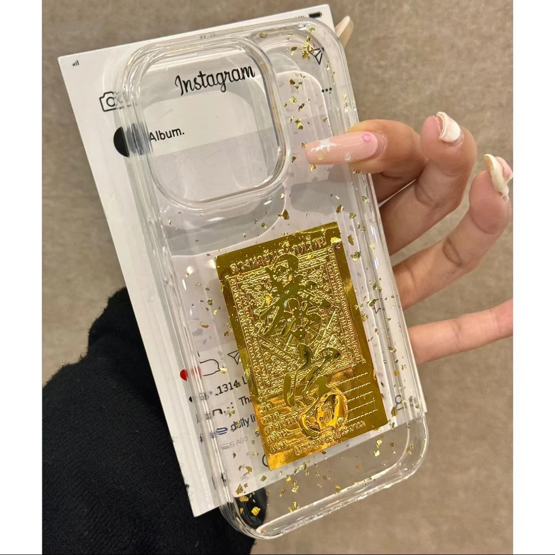 国风发财暴富适用滴胶苹果16手机壳iPhone14pro防摔15金箔保护套