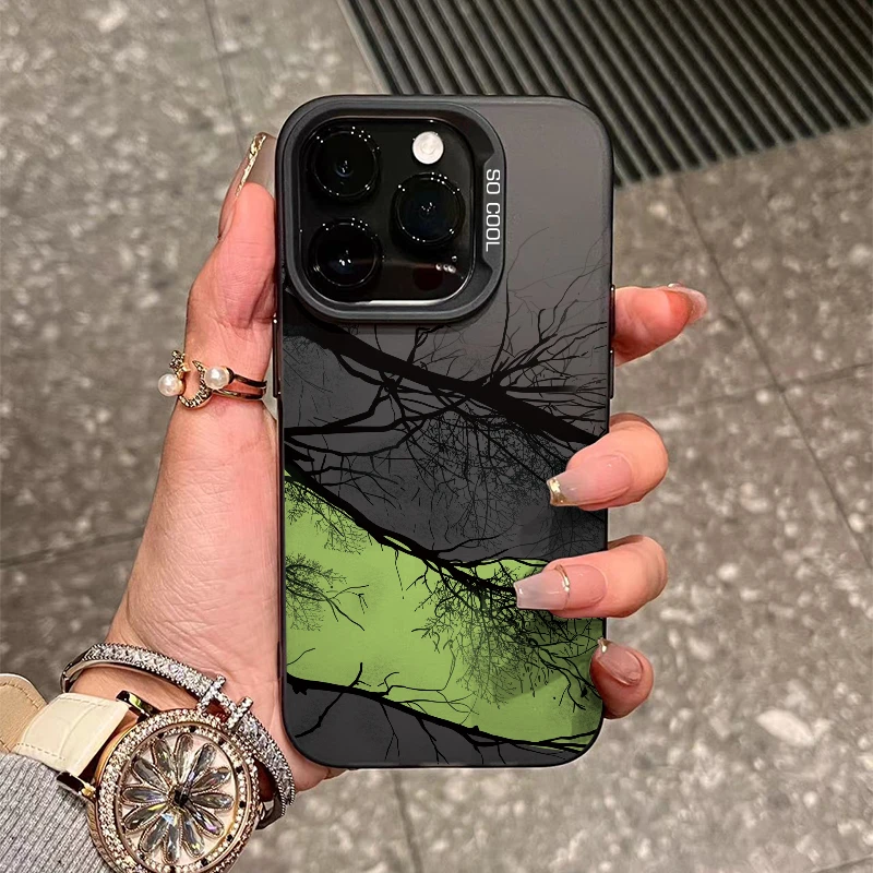 枯木树之痕iPhone15_14_13手机壳14Promax磨砂11_12网红防摔15Pro