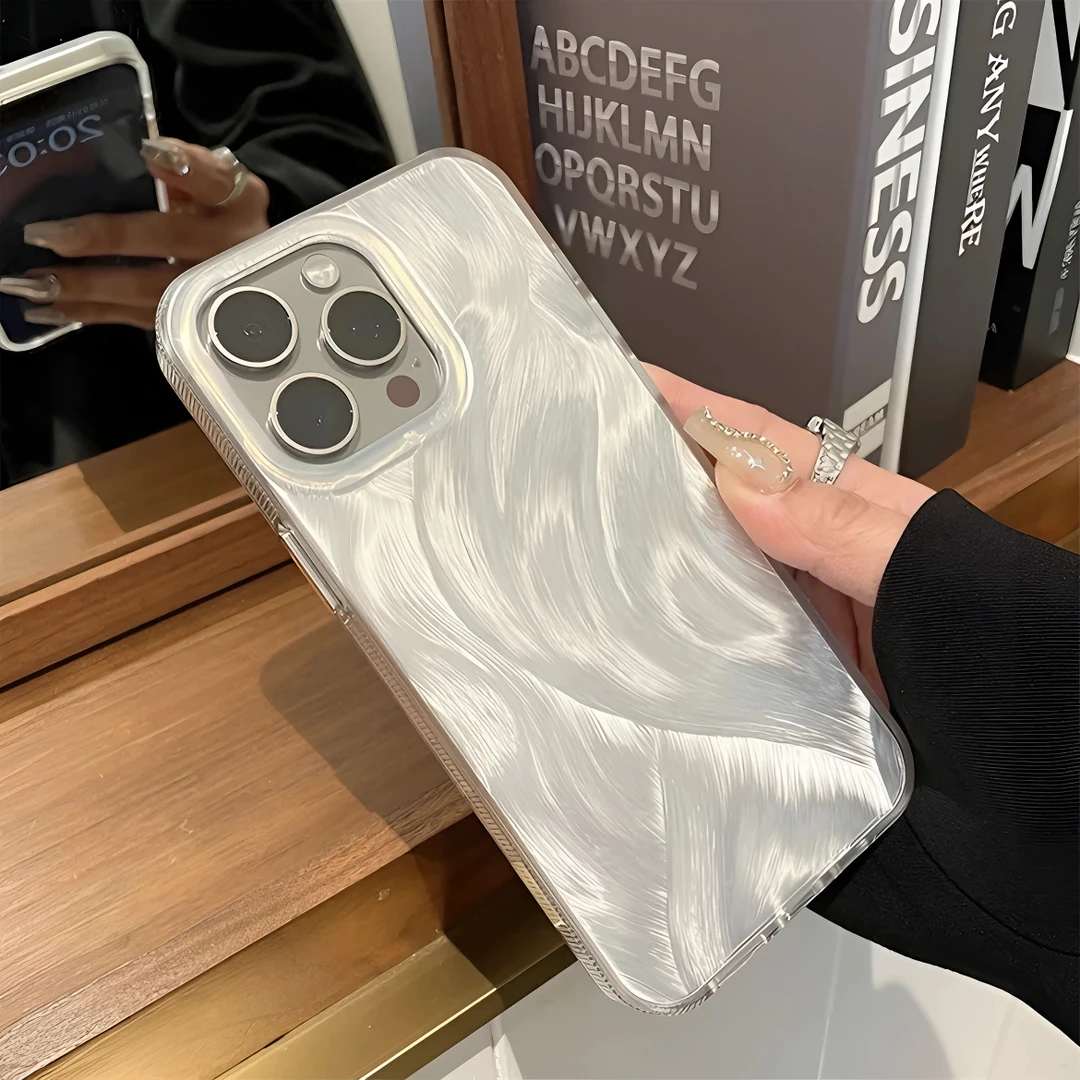 ins高级感羽纱适用苹果15手机壳iPhone13promax小众14轻奢11/12软