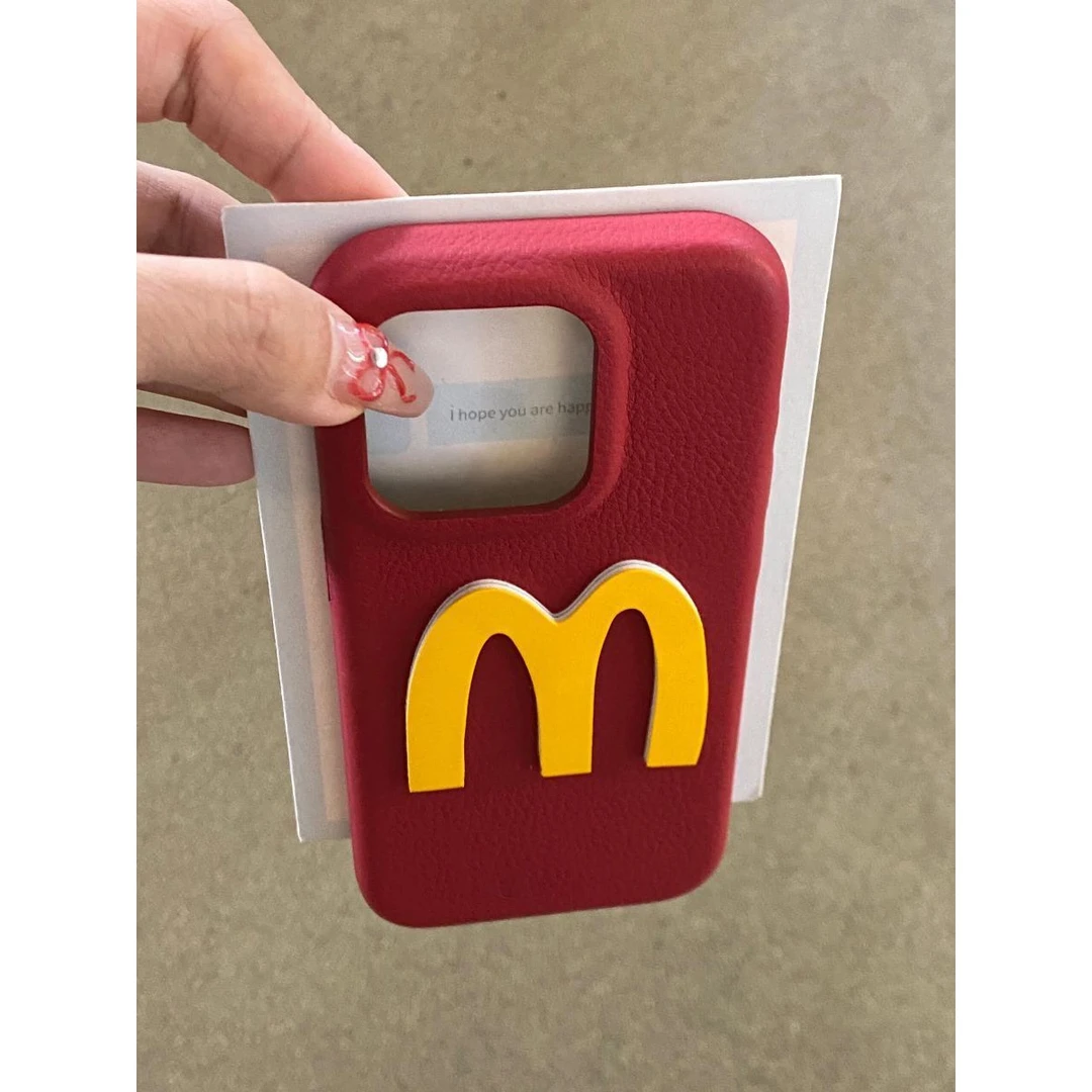 秋冬新款M字适用苹果15手机壳iPhone14pro小众13皮纹16软壳12防摔