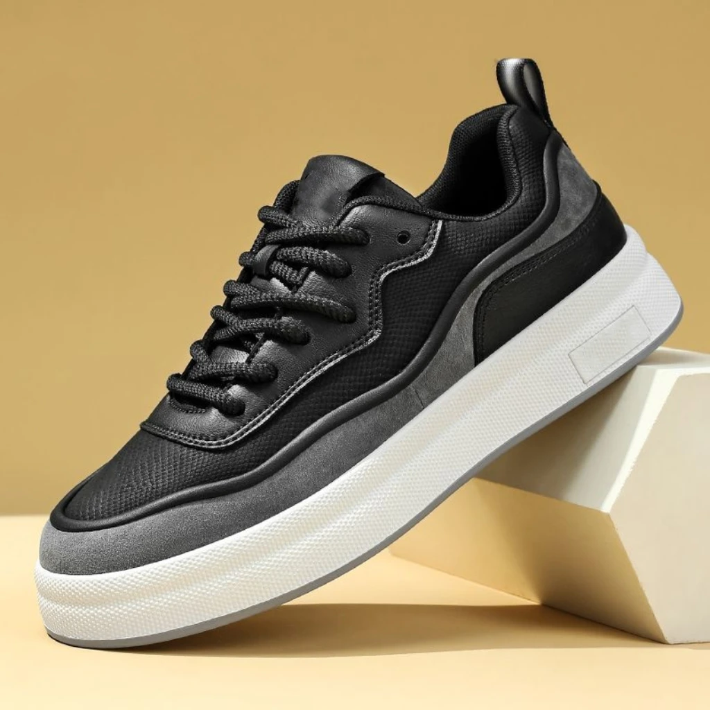 2024冬季英伦风加绒男鞋新款厚底板鞋冬款休闲运动鞋子0181